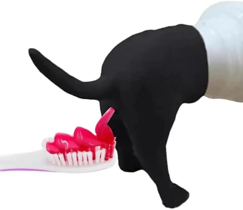 Pooping Dog Butt Toothpaste Topper Funny Toothpaste Dispenser Cap Self Closing Toothpaste Caps Toothpaste Squeezer Toothpaste Covers Bathroom Accessories Black