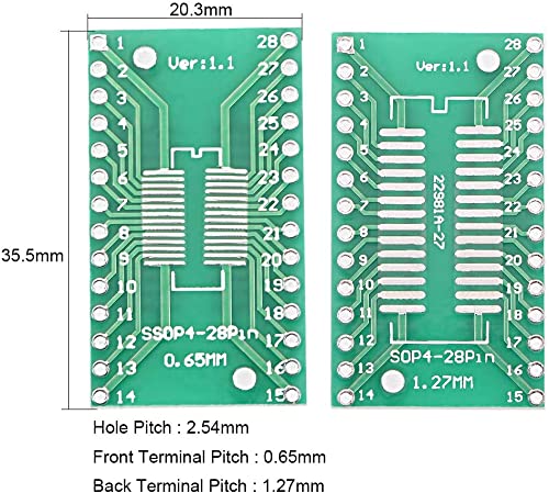 SSOP 28PIN 0.65 / SOP 28PIN 1.27 to DIP Adapter PCB Board SMD Converter 20pcs