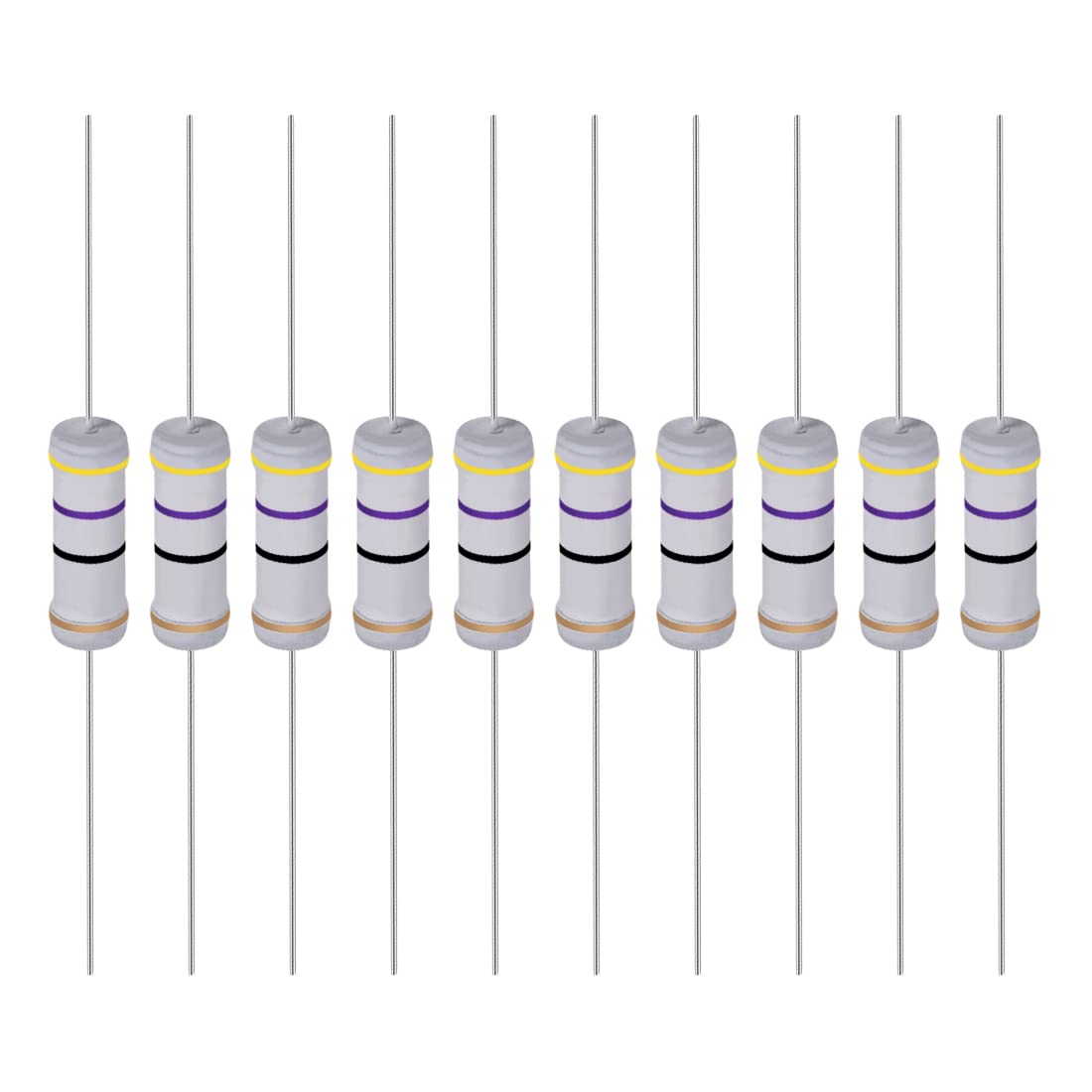 YOKIVE 20 Pcs Metal Oxide Film Resistors, Axis Lead Resistor, Keep Normal Circuit Operation, Great for Electric Power Equipment (Grey, 3W, 47 Ohm)