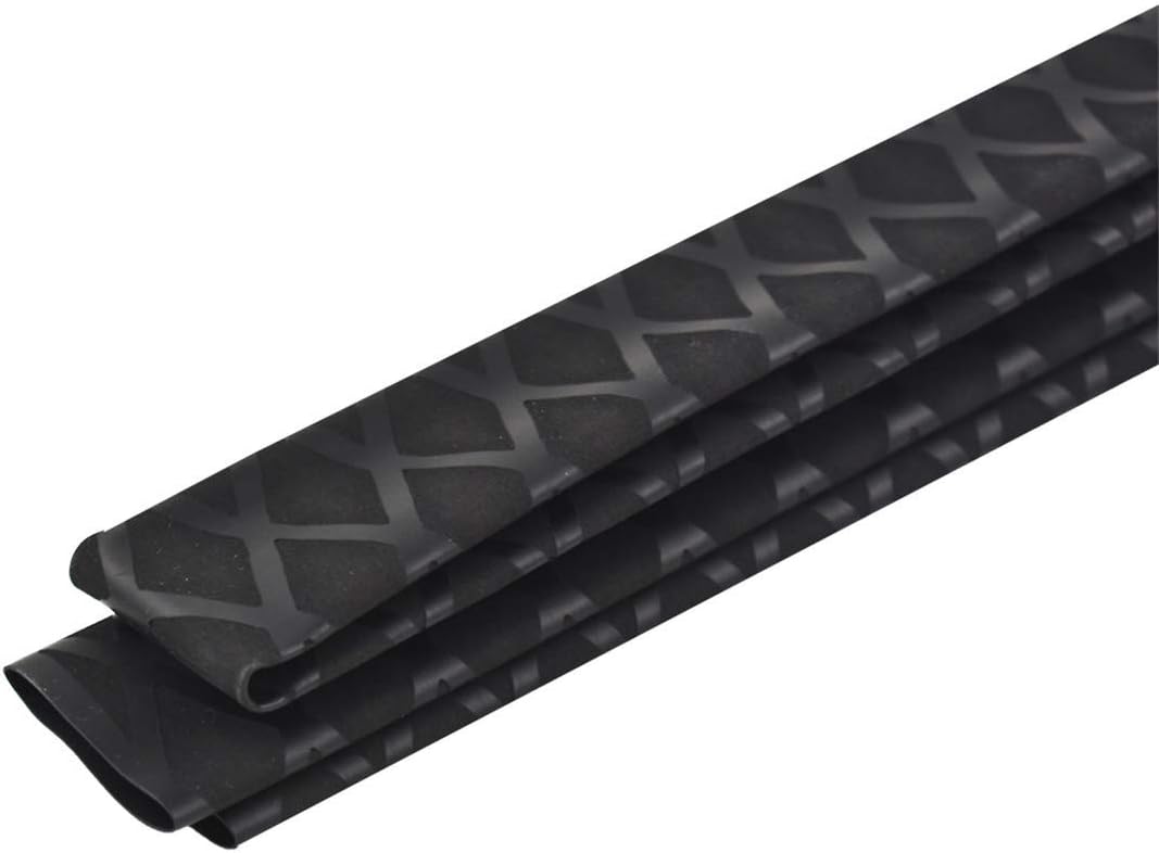 X-Tube Heat Shrink Wrap Tubing for Fishing Rod Grips with Non Slip and Insulation 39"&64" Lengths Durable Repair - 5 Color 14 Sizes Black