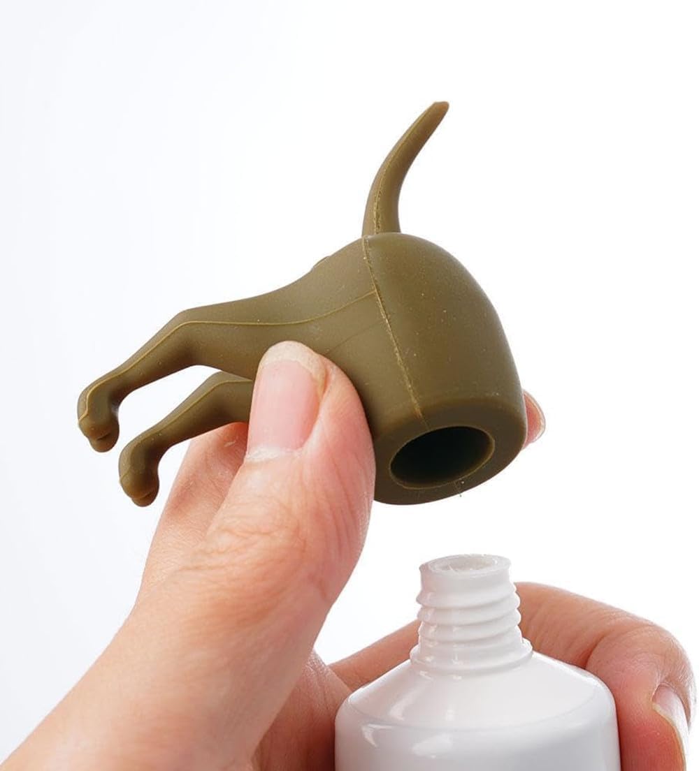 Pooping Dog Butt Toothpaste Topper Funny Toothpaste Dispenser Cap Self Closing Toothpaste Caps Toothpaste Squeezer Toothpaste Covers Bathroom Accessories