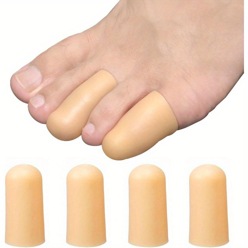 7 Pack Big Toe Protectors Women - Toe Caps and Toe Protectors, Cuttable Toe Tubes Sleeves 1 Pack (M, 6 Inches), Provides Relief from Missing Or Ingrown Toenails Beige