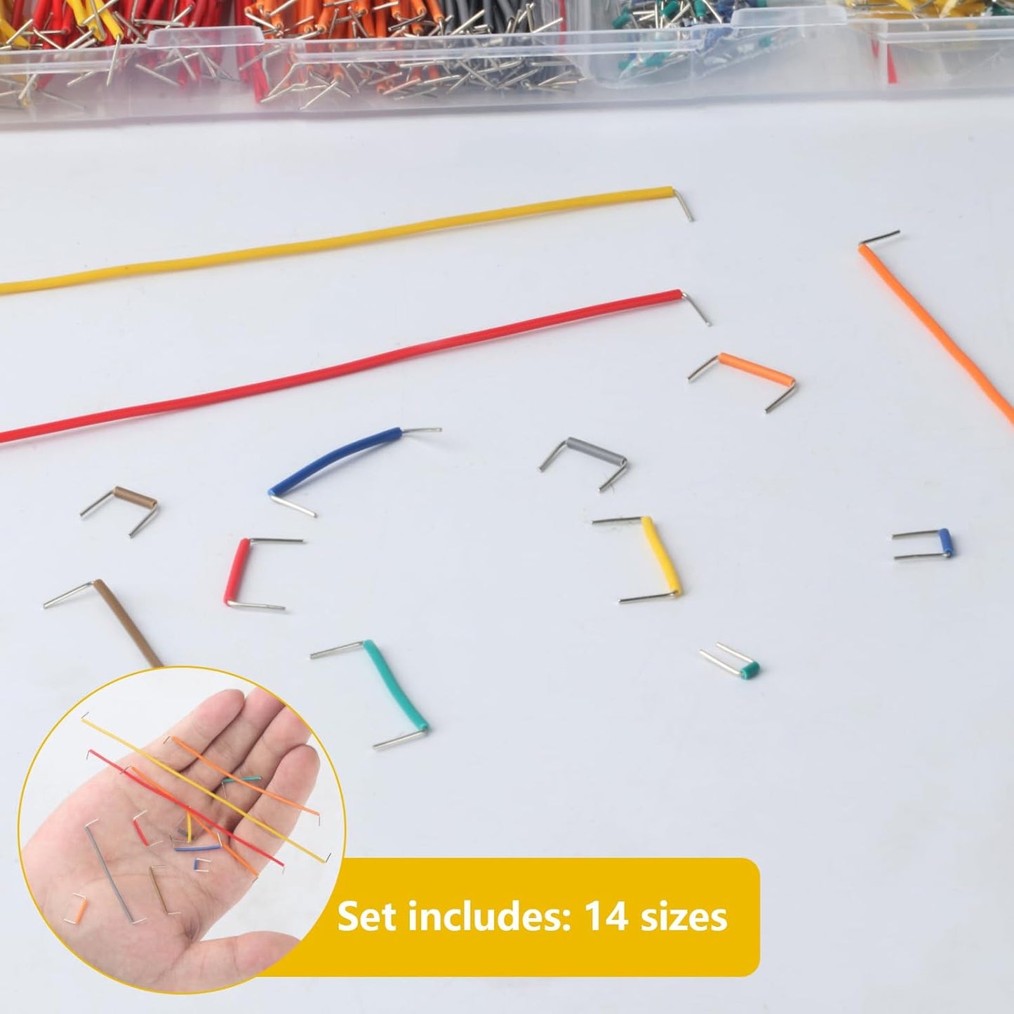 840 Pcs Breadboard Jumper Wires Kit, PCB Jumper Wire Cables, Solderless Flexible Breadboard Wire Kit, Circuit Board Breadboard Wires Assortment for Arduino, 14 Length, 2-125 mm