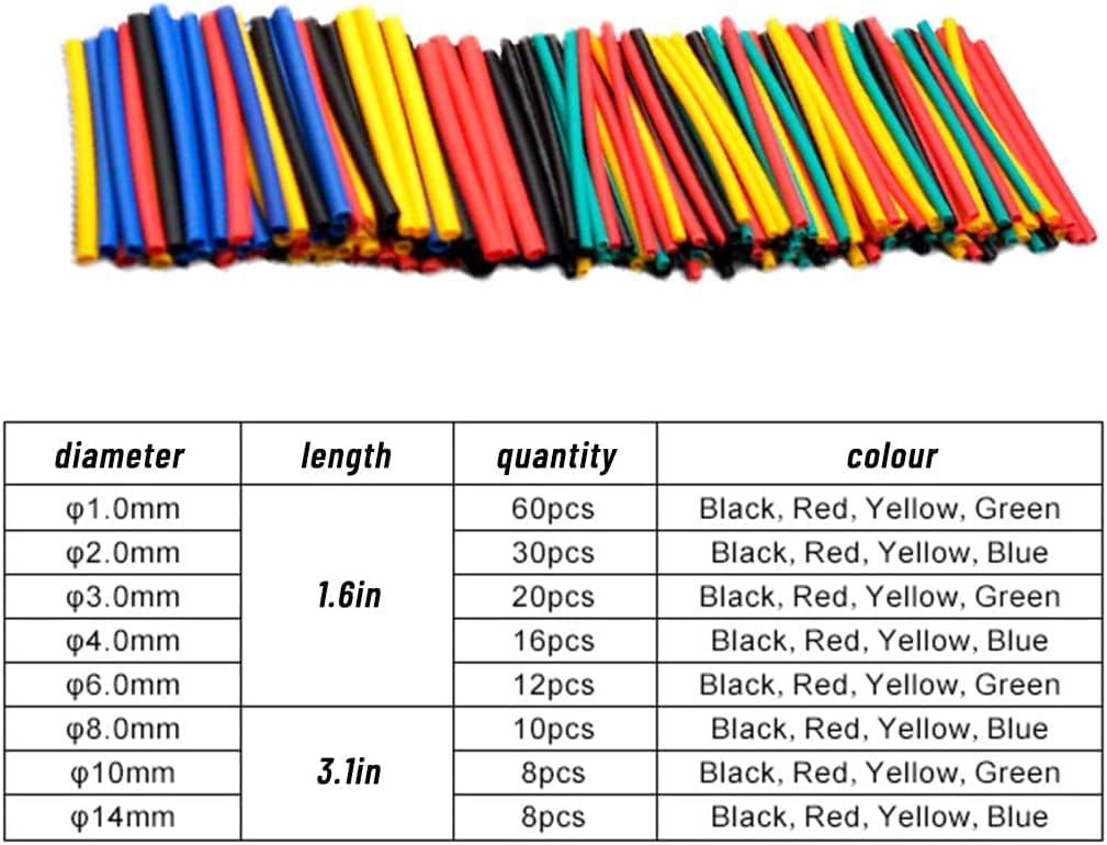 164Pcs Heat Shrink Tube Kit Insulation Sleeving Wire Shrink Wrap For Wires Repairs Soldering Automotive Wiring Heat Shrink Tube Kit Tubing Wrap For Electrical Wire Insulation Cable Electrical Wiring