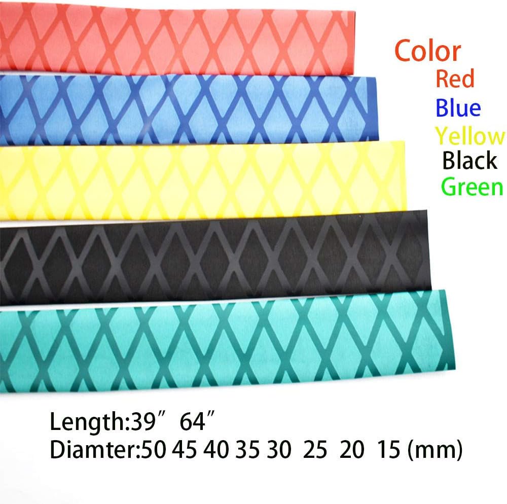 X-Tube Heat Shrink Wrap Tubing for Fishing Rod Grips with Non Slip and Insulation 39"&64" Lengths Durable Repair - 5 Color 14 Sizes