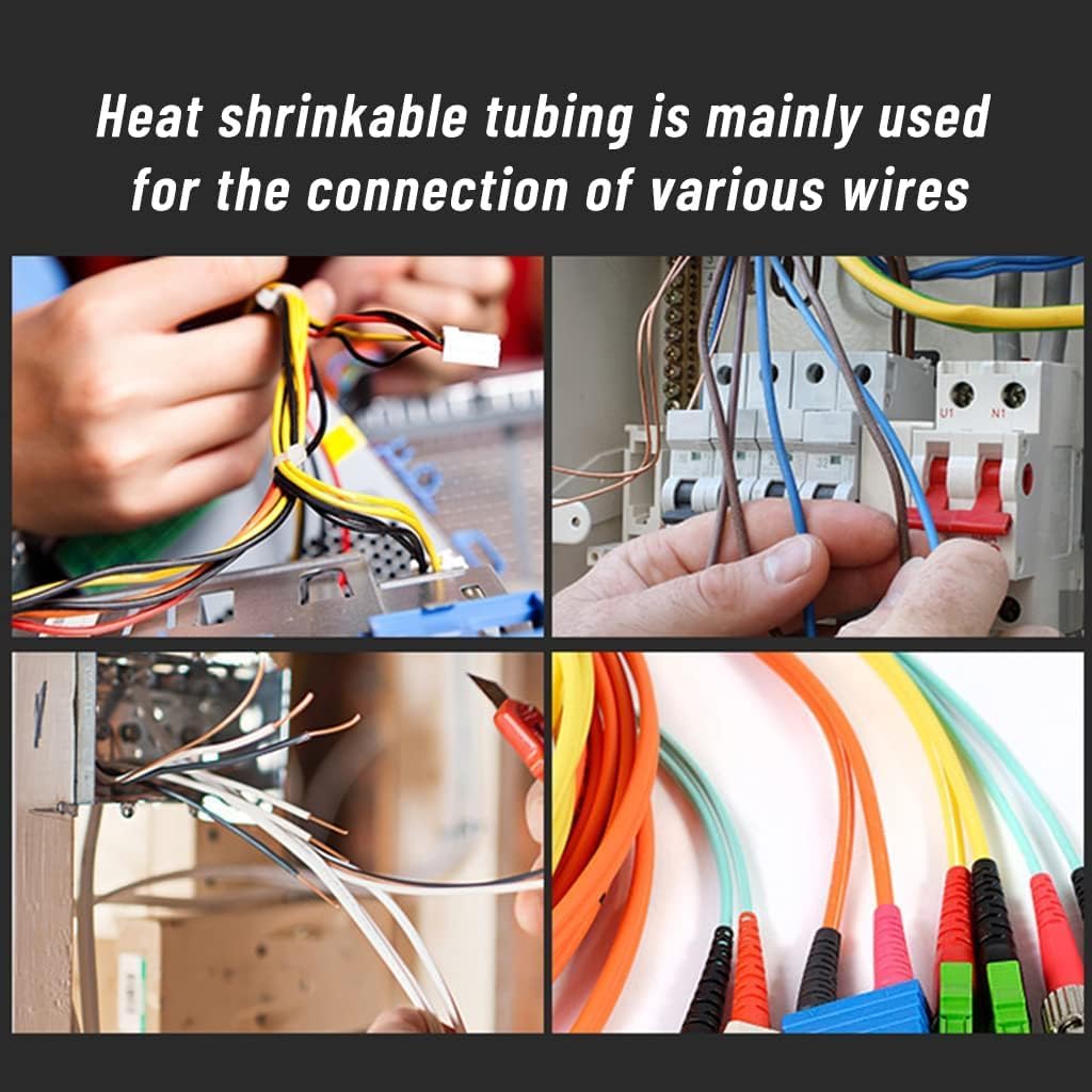 164Pcs Heat Shrink Tube Kit Insulation Sleeving Wire Shrink Wrap For Wires Repairs Soldering Automotive Wiring Heat Shrink Tube Kit Tubing Wrap For Electrical Wire Insulation Cable Electrical Wiring