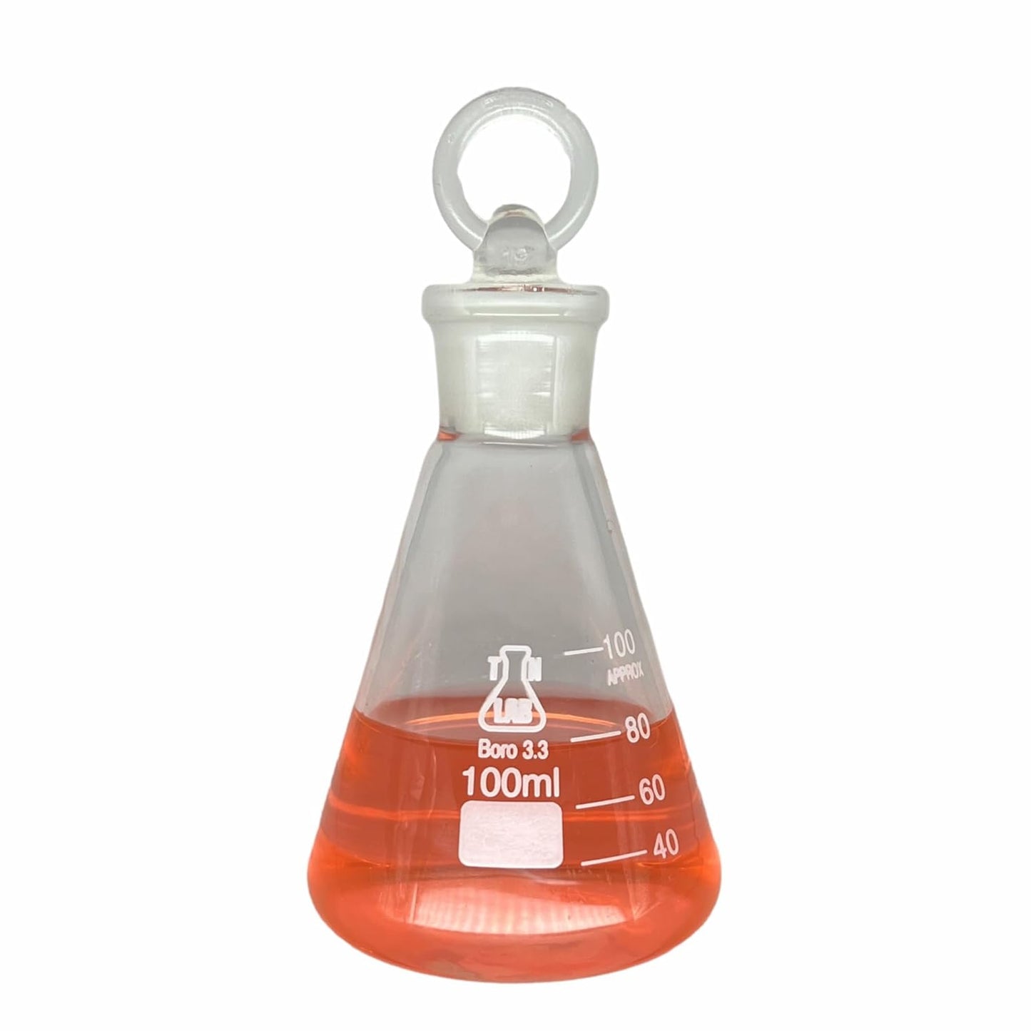 Erlenmeyer Flask 100ml Borosilicate 3.3 Glass with 19/22 Standard Jointed Glass Stopper