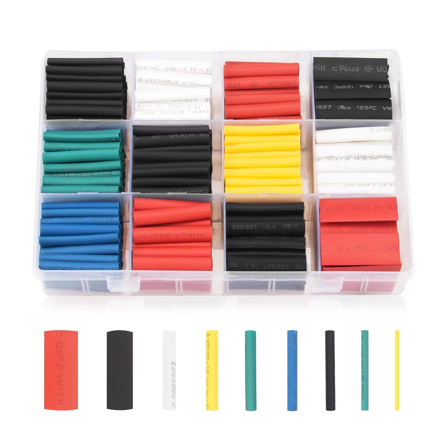 650pcs Heat Shrink Tubing Black innhom Heat Shrink Tube Wire Shrink Wrap UL Approved Ratio 2:1 Electrical Cable Wire Kit Set Long Lasting Insulation Protection, Safe and Easy, Eco-Friendly Material Colorful 1 650pcs