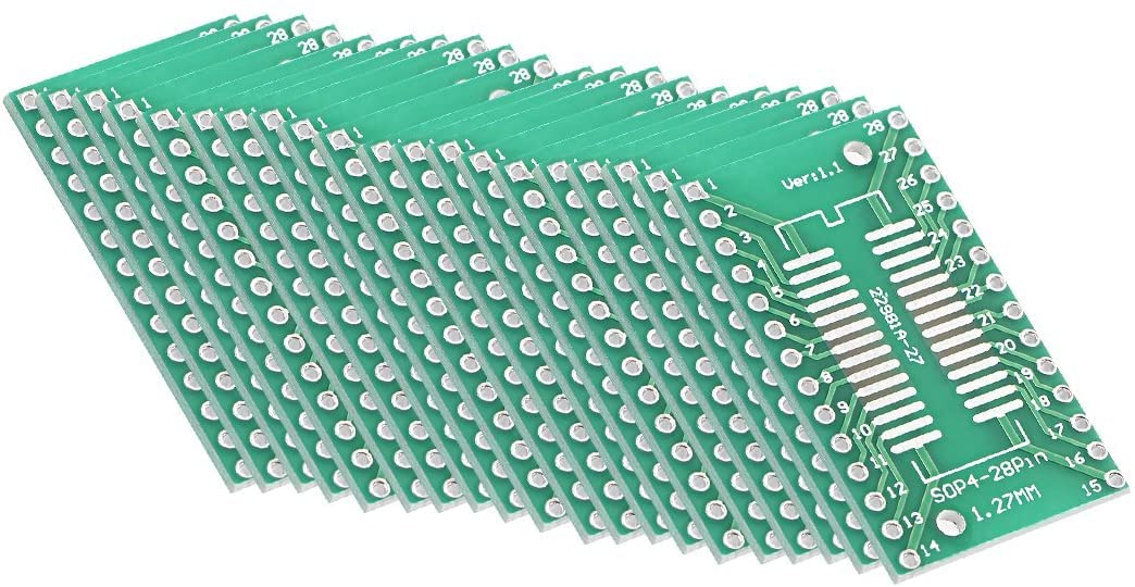 SSOP 28PIN 0.65 / SOP 28PIN 1.27 to DIP Adapter PCB Board SMD Converter 20pcs 20.3x35.5mm 20pcs