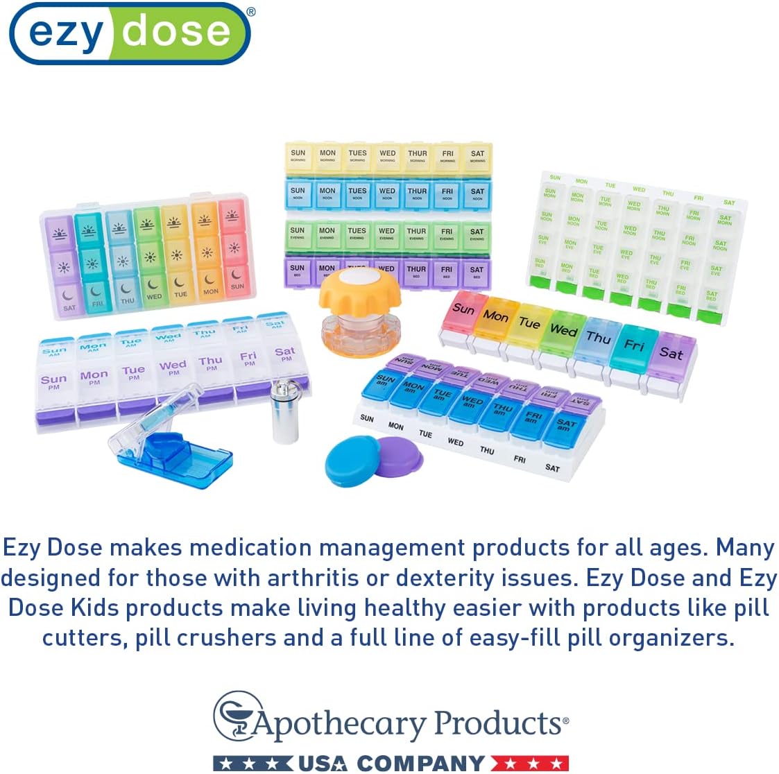 Kids Weekly (7-Day) Pill Case, Medicine Planner, Vitamin Organizer Box, Large Locking Compartments to Secure Prescription Medication and Prevent Accidental Spilling, Color May Vary, BPA Free