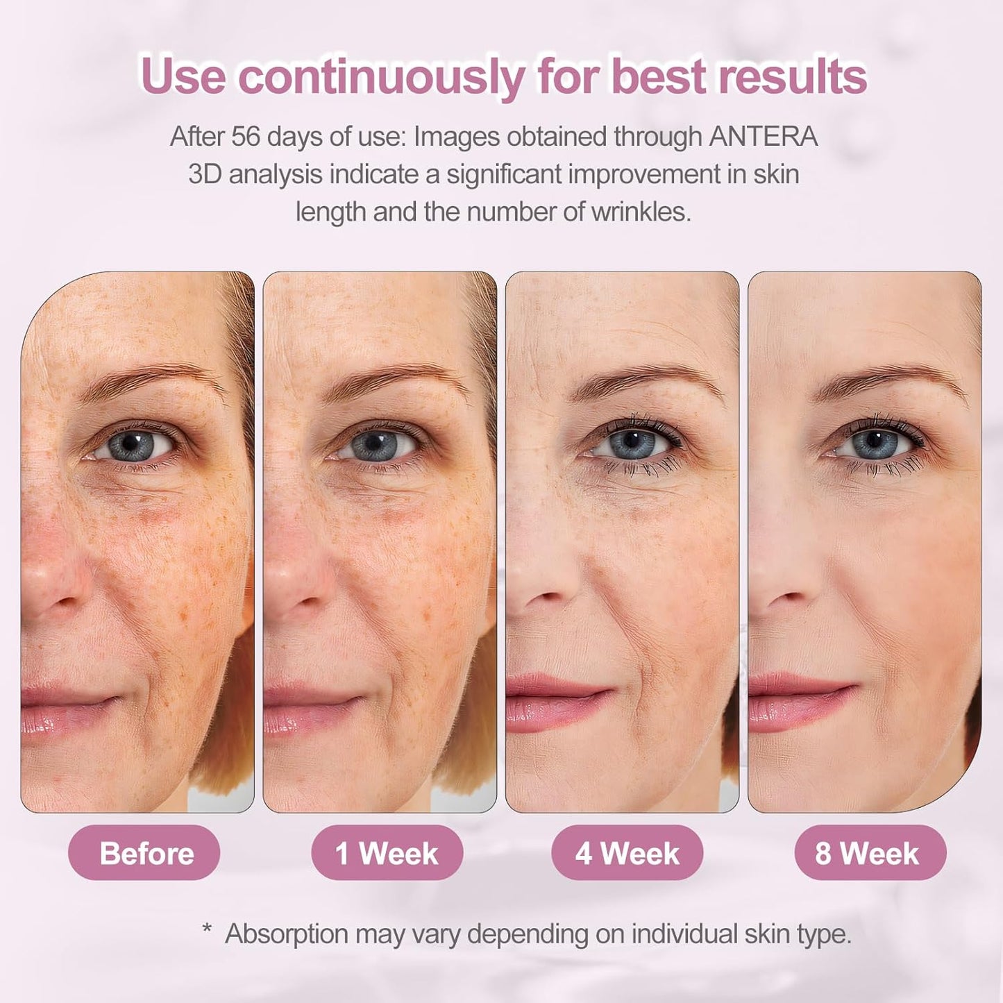 Humanized Collagen Real Deep Overnight Mask,Hydrating Firming,Anti-ageing Hydrogel Mask,for All Skin Types,Elasticity Improvement,Pore Minimizing,Minimize Wrinkles,1Pcs,Pink