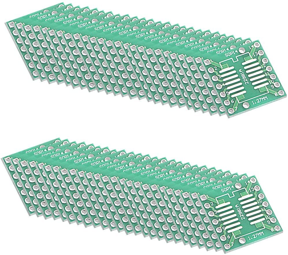 SSOP 28PIN 0.65 / SOP 28PIN 1.27 to DIP Adapter PCB Board SMD Converter 20pcs 17.78x17.78mm 50pcs