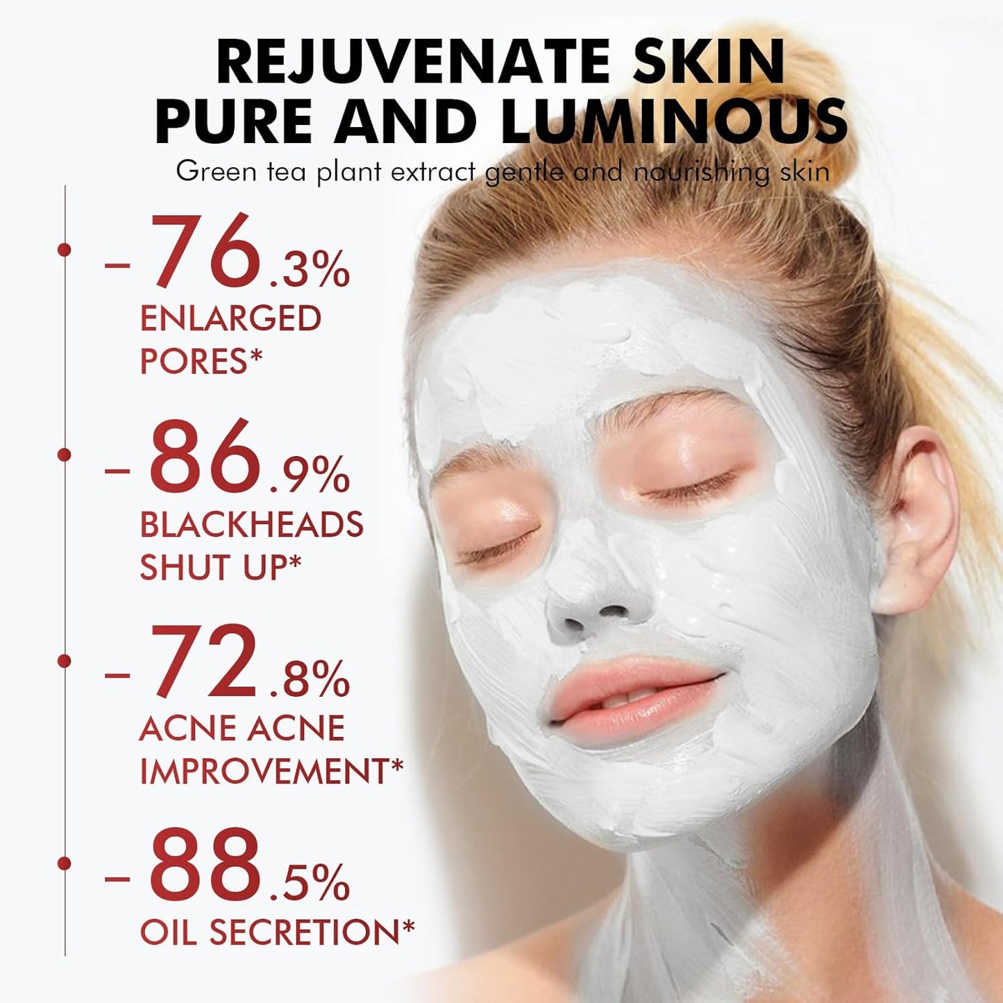 Clay Mask for Face, Dead Sea Mud Mask Stick Purifying Face Mask Deeping Cleanser Blackhead Detoxify Blemished Skin Oil Control, Dead Sea Mud Mask Skin Care for All Skin Types