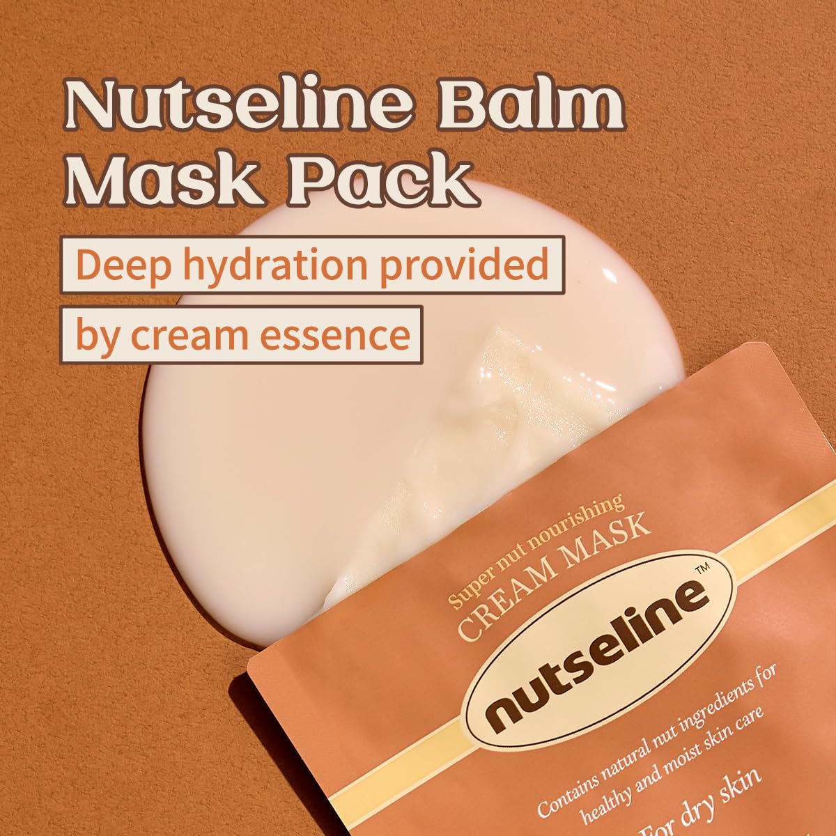 Super Nut Nourishing Cream Mask, Intensive Moisturizing Skincare Sheet Mask for Dry Skin, Vitalize Skin, Vegan Sheet Mask, (25ml / 0.8 fl oz.)
