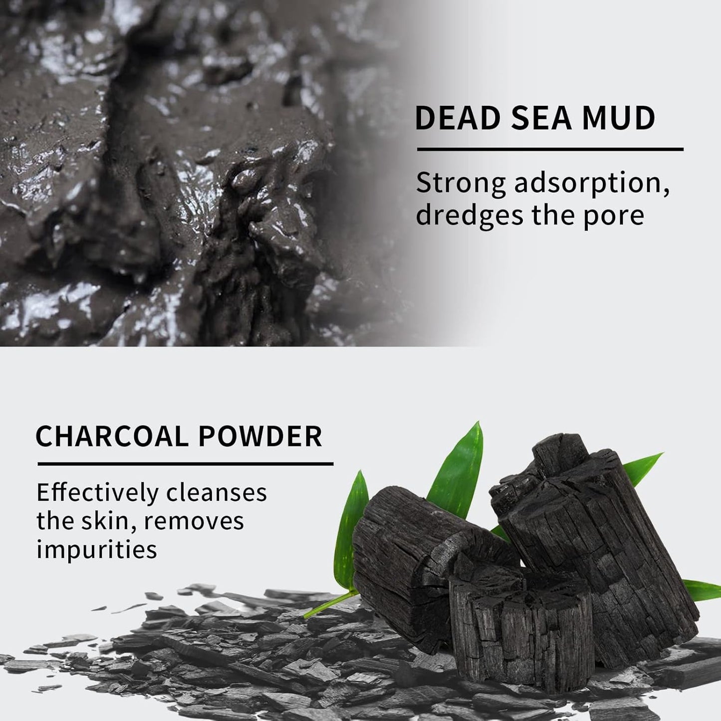 ANAI RUI Dead Sea Mud Mask with Tea Tree Oil & Salicylic Acid, Charcoal, Blackhead Remover, Pore Cleanser, Great for Acne-Prone Oily Skin, Detox Acne Face Mask for Women and Men