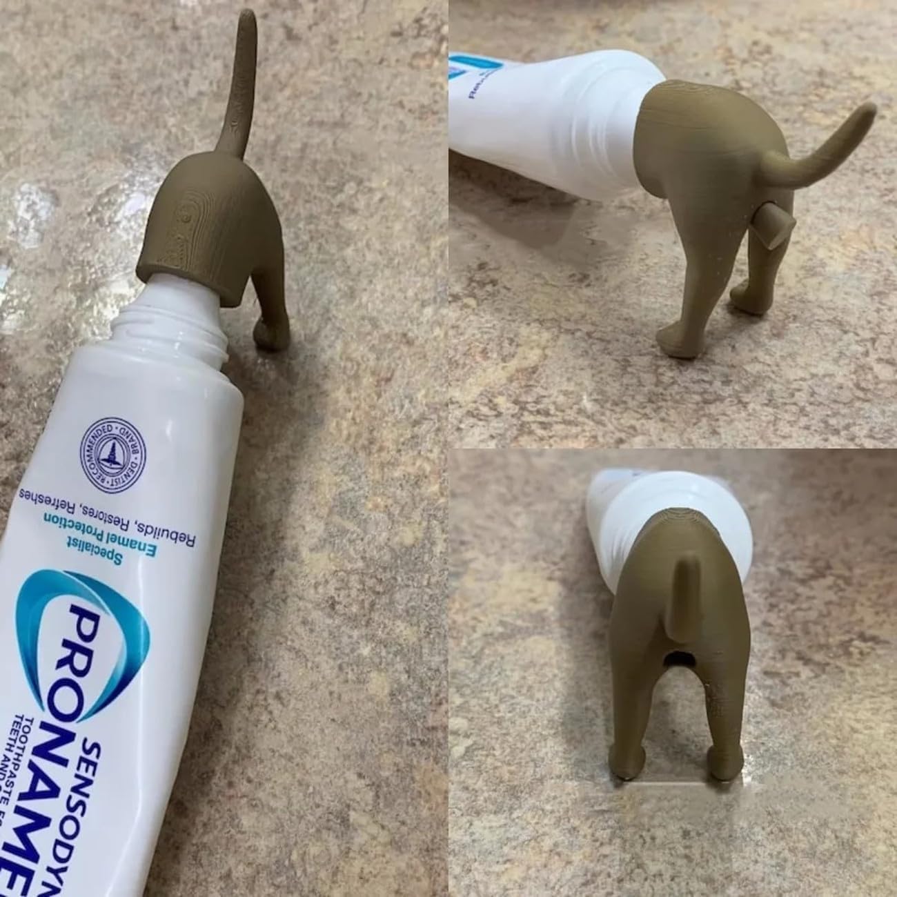 Pooping Dog Butt Toothpaste Topper Funny Toothpaste Dispenser Cap Self Closing Toothpaste Caps Toothpaste Squeezer Toothpaste Covers Bathroom Accessories