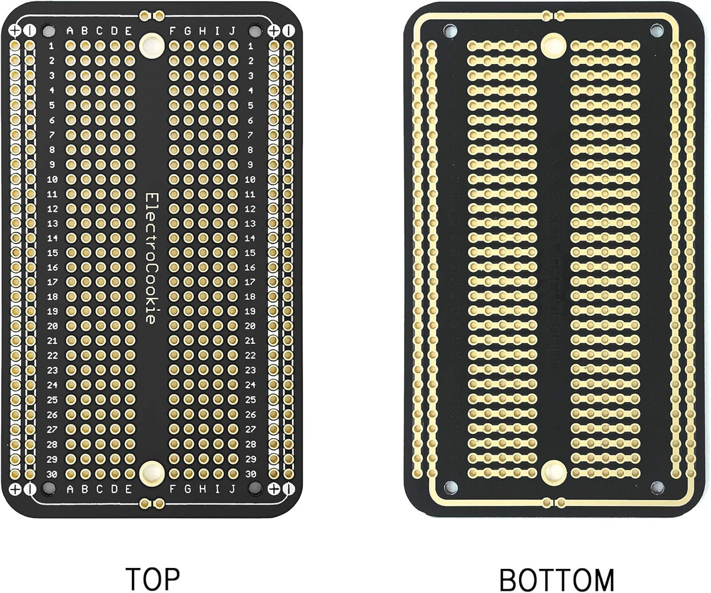 Prototype PCB Solderable Breadboard for Electronics Projects Compatible for DIY Arduino Soldering Projects, Gold-Plated (5 Pack + 1 Mini Board, Matte Black)
