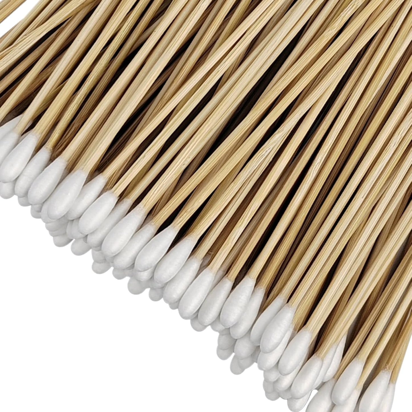100 Pcs 6 Inch Long Bamboo Cotton Swabs with Wooden Handles-Cotton Tip Applicators for Cleaning, Makeup, Pets Care,Remover - For Ceramics, Jewelry (100)