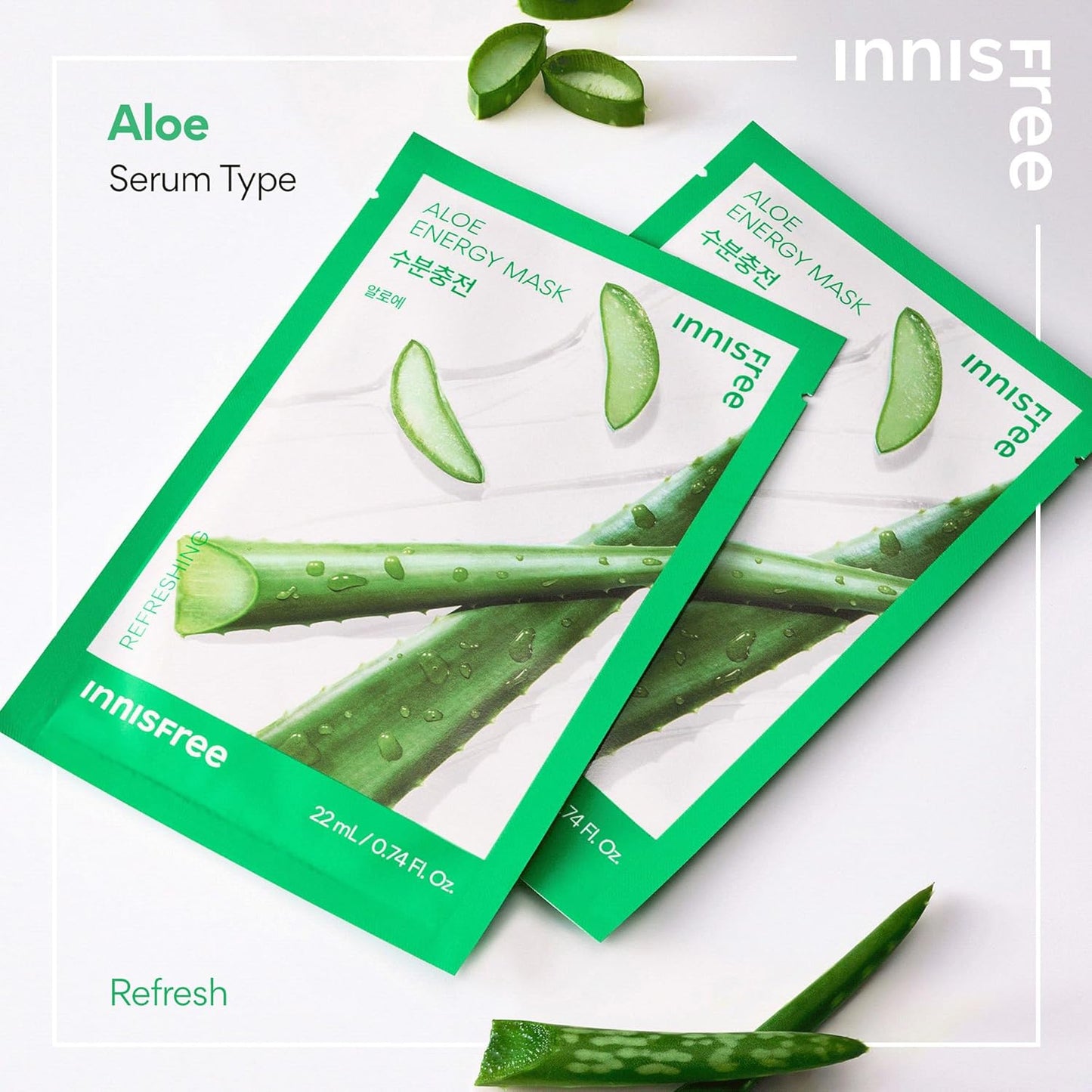innisfree Energy Mask, Hydrating and Soothing Serum Korean Sheet Mask, Face Mask for Bright, Glowing Skin