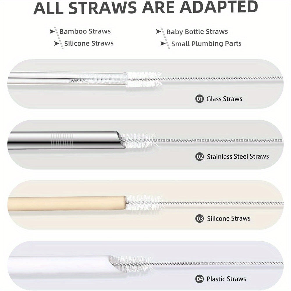 Straw Cleaner Brush Set, 8-Piece Long Cleaning Brush for Straws on Tumbler, Water Bottle, Sippy Cup, and Pipes, Tubes or Hummingbird Feeders