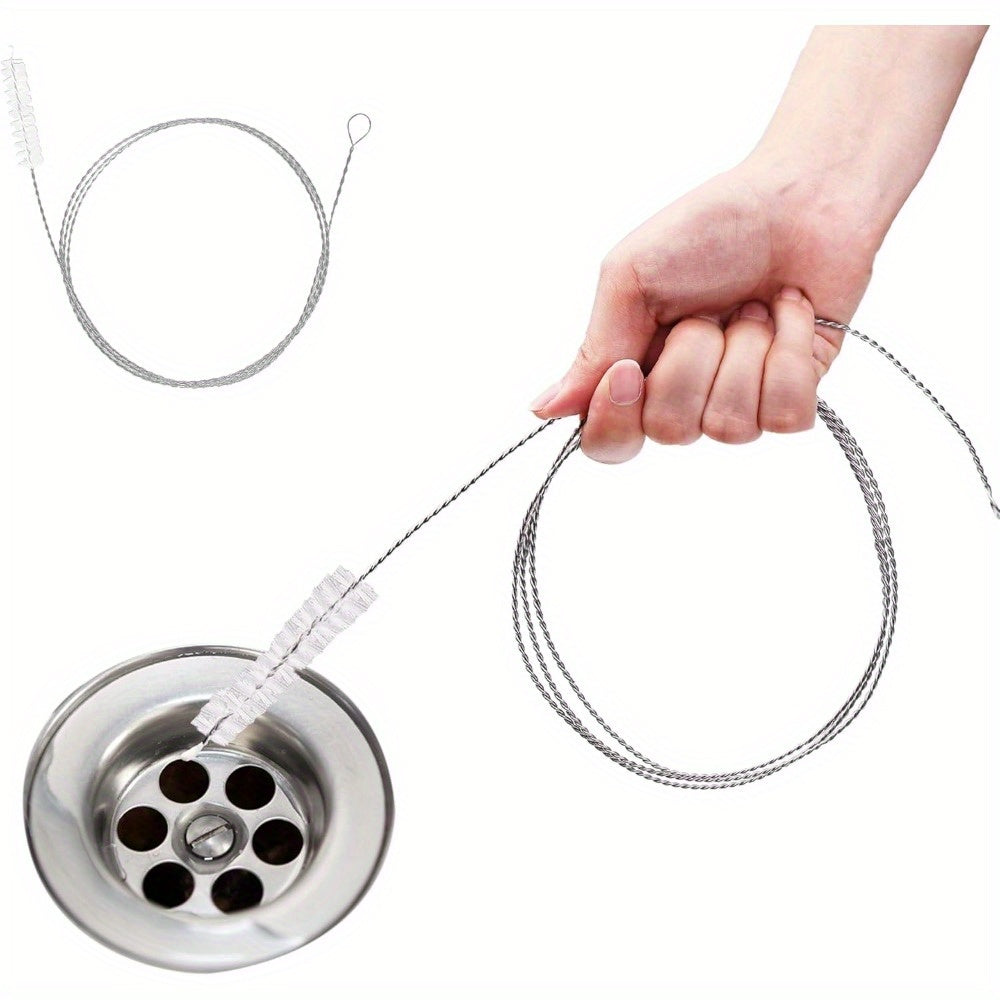 Flexible Drain Brush-Extra Long Nylon Cleaner for Cleaning Plumbing Sink Fridge Skinny Pipe Air Tube Hose Dredging Tool 143cm/56 inch 2 Pcs