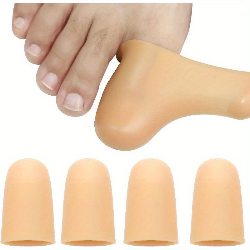 7 Pack Big Toe Protectors Women - Toe Caps and Toe Protectors, Cuttable Toe Tubes Sleeves 1 Pack (M, 6 Inches), Provides Relief from Missing Or Ingrown Toenails Beige-4 Pcs(large)