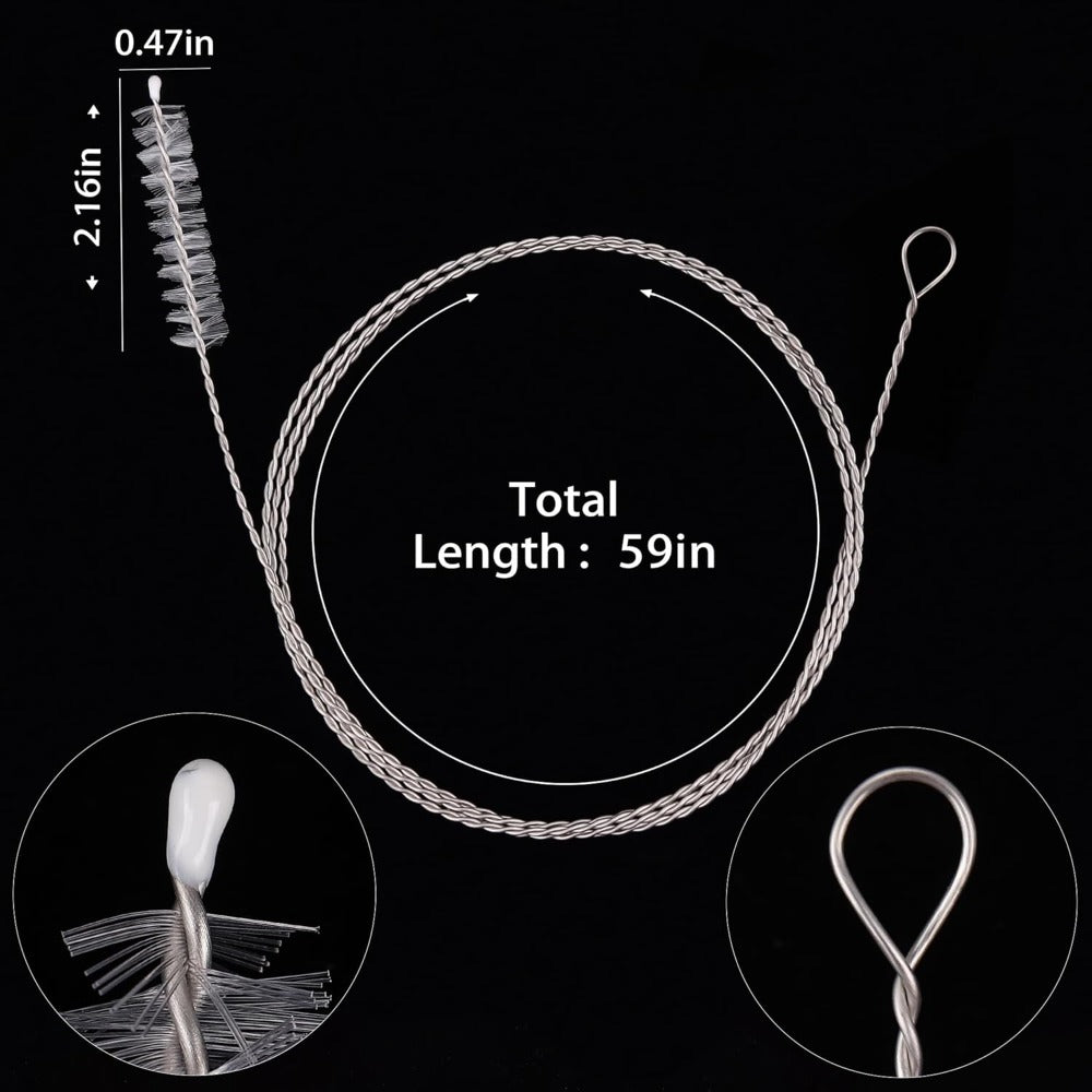 Flexible Drain Brush-Extra Long Nylon Cleaner for Cleaning Plumbing Sink Fridge Skinny Pipe Air Tube Hose Dredging Tool 143cm/56 inch