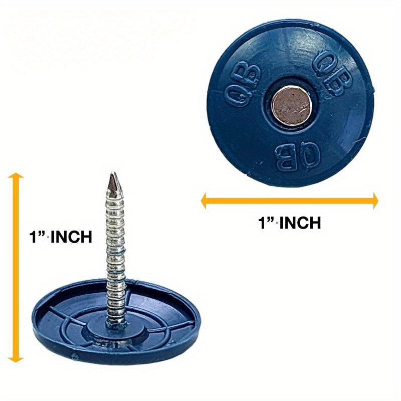 (100 Pack) Round Plastic Cap Nail 1 Inch Roofing Nails Galvanized Tar Paper Nails for House Wrap Fastening Foam Board Roofing Felt Insulation Film (100)