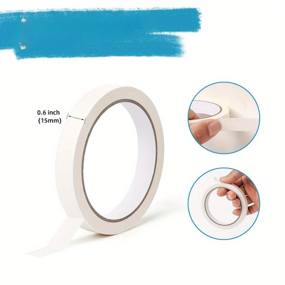 9 Rolls Masking Tape Bulk 0.6 Inch - Narrow White Painters Tape General Purpose for Packing Crafting DIY Home Office 3/5 Inch x 22 Yards