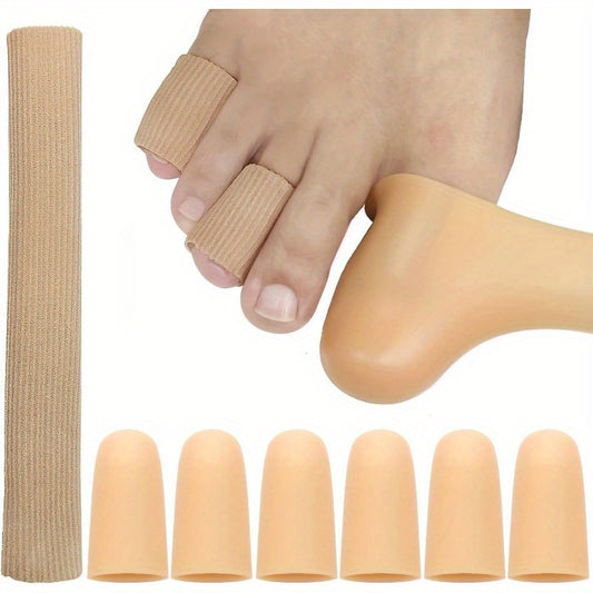 7 Pack Big Toe Protectors Women - Toe Caps and Toe Protectors, Cuttable Toe Tubes Sleeves 1 Pack (M, 6 Inches), Provides Relief from Missing Or Ingrown Toenails