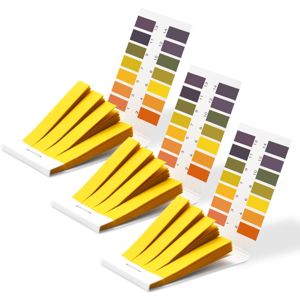 pH Test Strips, pH 1-14 Litmus Paper pH Test Strips, Universal Indicator Litmus Test Paper, Acid Alkali Test Paper, pH Test Strips for Water, Soil, Cosmetic (3) 3