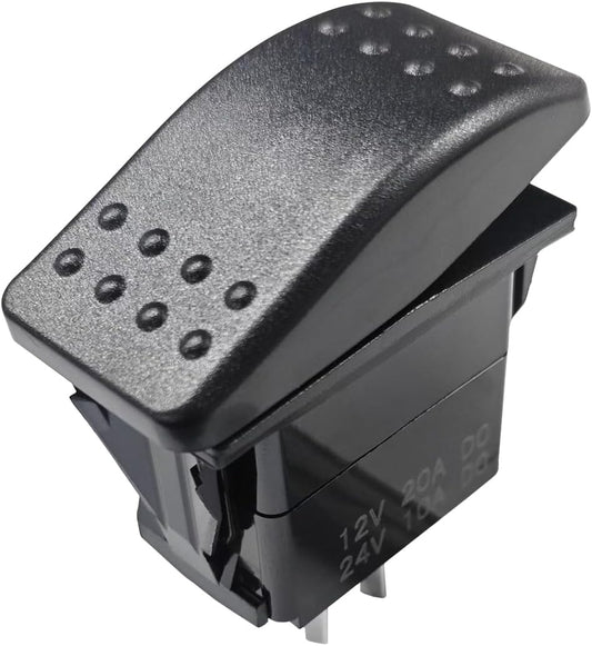 2-Pin Rocker Switch, 12V 20A SPST Momentary Toggle Switches, Waterproof Automotive Light Bar On-Off Switch Accessories for Car Boat Marine UTV ATV Truck RV (1PCS) 1PCS