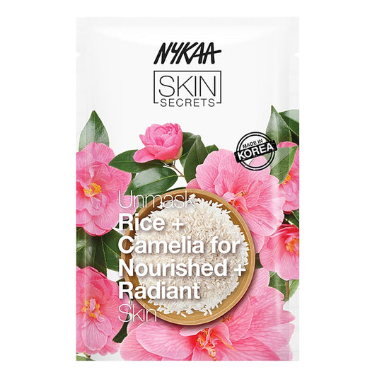 Naturals Skin Secrets Bubble Sheet Mask, Rice and Camellia, 0.67 oz - Hydrating, Skin Brightening Sheet Face Mask - Balances Oil Production