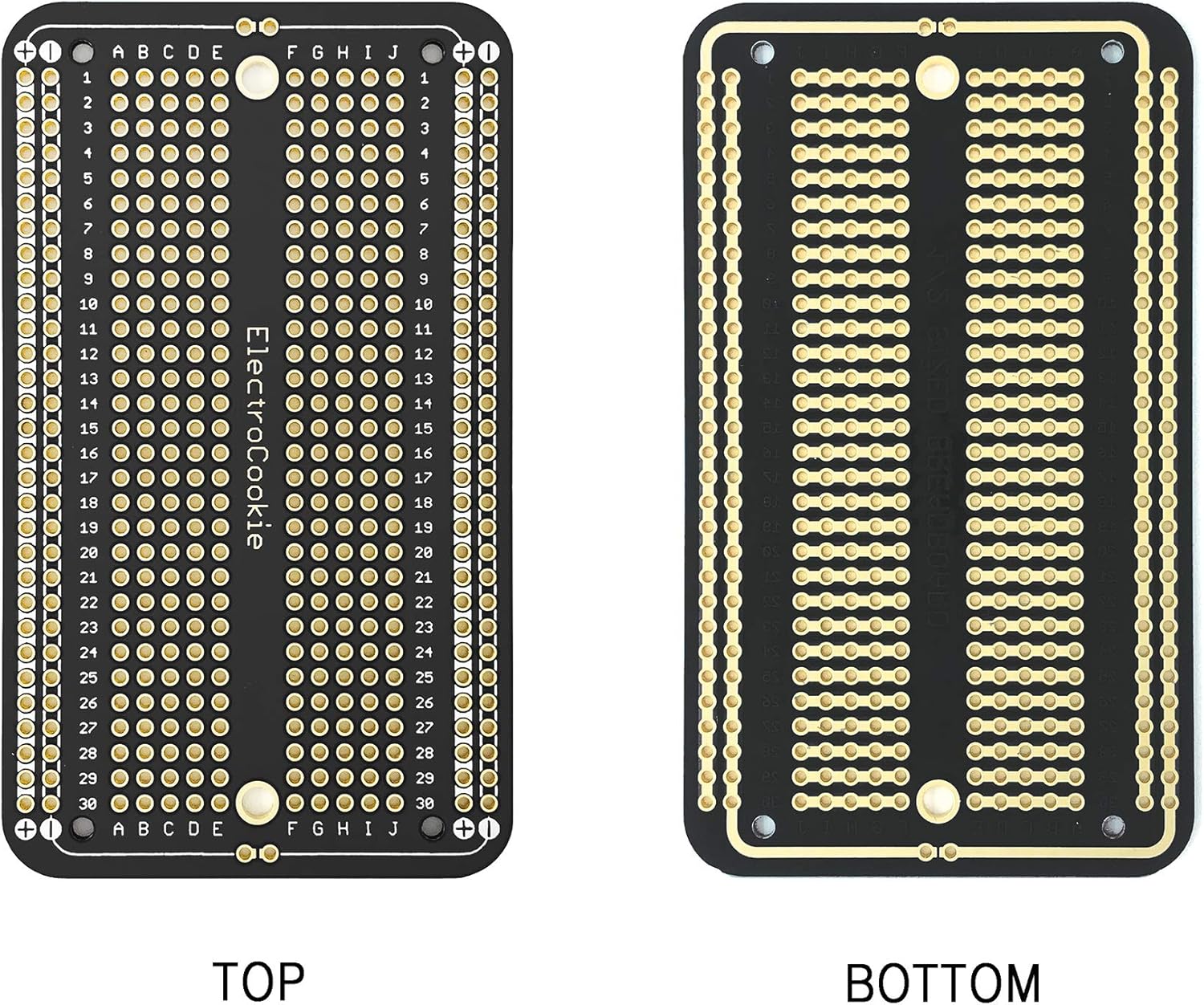 Prototype PCB Solderable Breadboard for Electronics Projects Compatible for DIY Arduino Soldering Projects, Gold-Plated (5 Pack + 1 Mini Board, Matte Black)