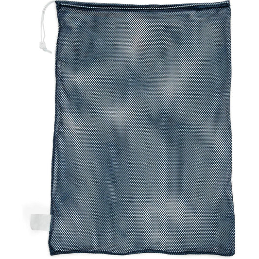 Sports Mesh Sports Equipment Bag, Multipurpose, Nylon Drawstring Bag with Lock and ID Tag for Balls, Beach, Laundry - Multiple Styles Navy 24" x 36"