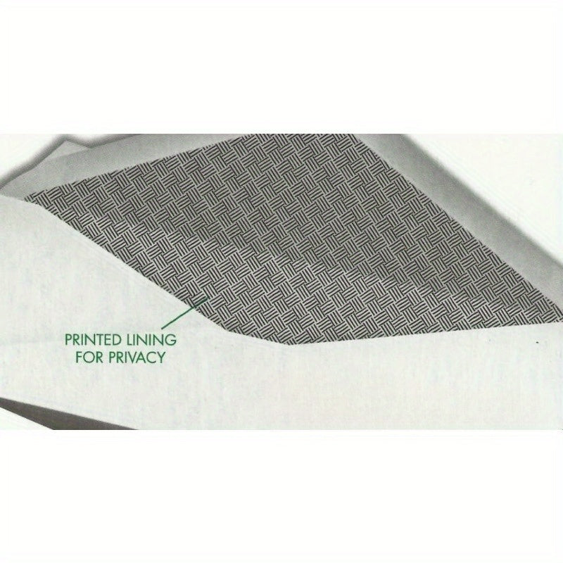 #10 Envelopes, Security Printed Lining for Privacy, Gummed Closure, All-Purpose 20-Ib Paper, 4-1/8" x 9-1/2", White, 40 Letter Size Envelopes per Box (75214)